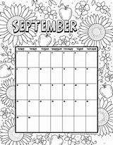 Calendar Coloring Printable September Pages Kids Color Sep Colouring Blank Printables Template Activities Calender Children Woojr Month Monthly Woo Jr sketch template