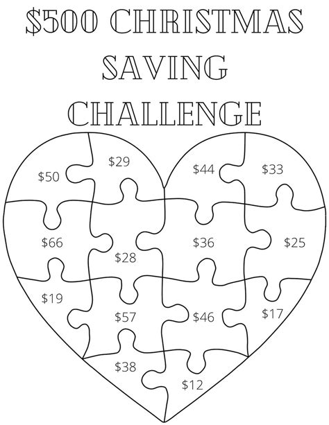 money savings challenge printable save    weeks etsy