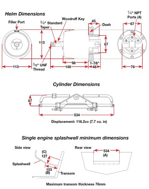 parts diagram  seastar steering cylinder