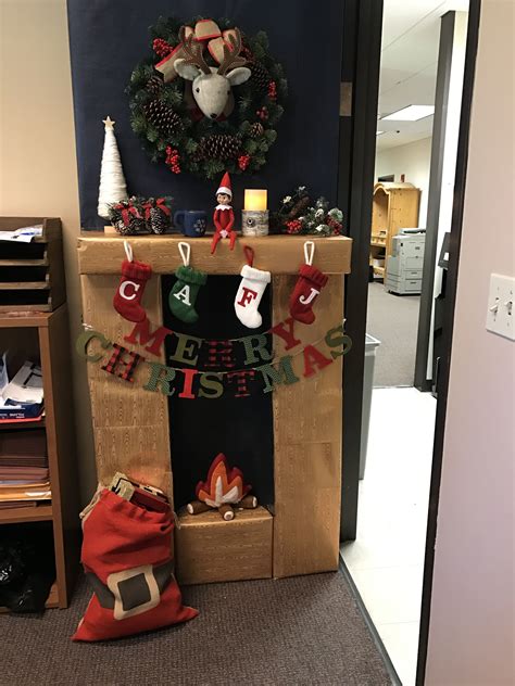 festive  office door  christmas decorating contest