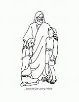 Jesus Coloring Children Pages Loves Little Following Printable Kids Childrens Color Friend Everyone Lds Drawing Father Child God Colouring Heavenly sketch template