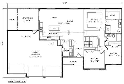 ranch traditional house plan  level  house plans