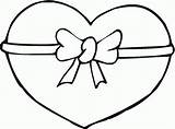 Coloring Valentine Heart Pages Bow sketch template