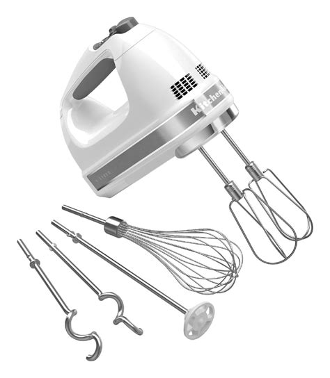 kitchenaid khmwh  piece  speed hand mixer accessory pack white appliances small