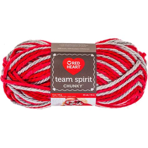 red heart team spirit chunky yarn red  grey walmartcom