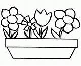 Flower Coloring Pages Simple Easy Color Printable Kids Getcoloringpages Preschool sketch template