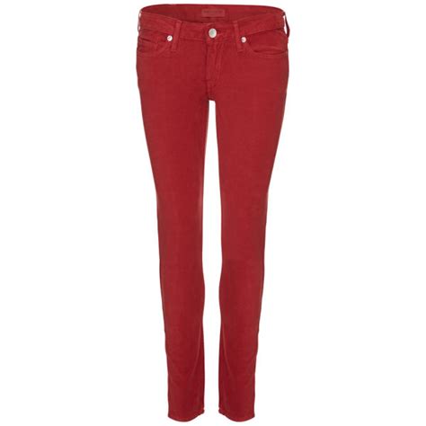 levi s made and crafted women s low rise pins skinny rosewood jeans red