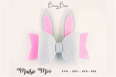 bunny bow svg felt rabbit bow  easter hair bow template