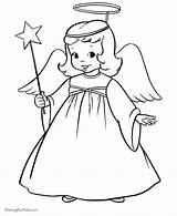 Christmas Pages Coloring Angels Colouring Angel Kids Rei sketch template