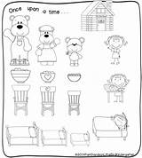 Bears Three Pages Little Goldilocks Coloring Story Preschool Activities Kindergarten Los Osos Tres Listen First Fairy Short Practice Fluency Tales sketch template