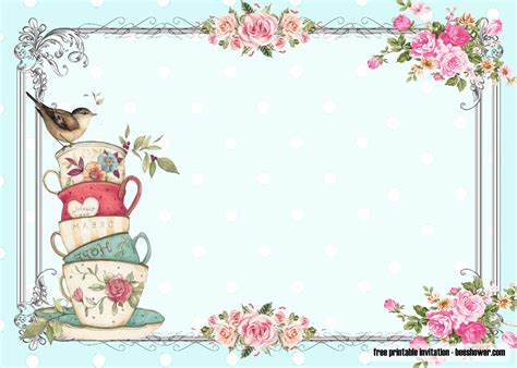 tea party invitations printable printable word searches