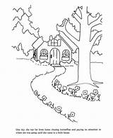 Coloring Forest House Near Pages Sky Open Sheet Coloringsky sketch template