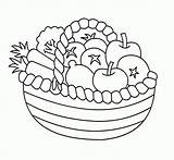 Basket Coloring Fruit Vegetable Drawing Fruits Pages Printable Vegetables Sketch Clipart Food Healthy Kids Popular Comments Coloringhome Getdrawings Paintingvalley sketch template
