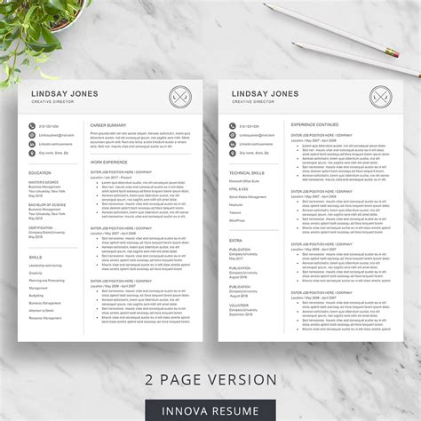 modern resume template innova resume