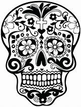 Skull Coloring Dead Sugar Pages Printable Kids Muertos Dia Los Grateful Print Calavera Skeleton Cat Girl Simple Skulls Clipart Stencil sketch template