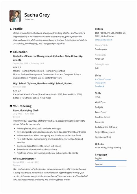 volunteer work resume sample   learning