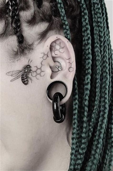 men  women sideburn tattoo ideas face tattoos  ear