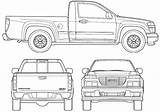 Gmc Blueprints Cab Truck Canyon Pickup 2006 Extended Regular Blueprint Outlines Getoutlines Request sketch template