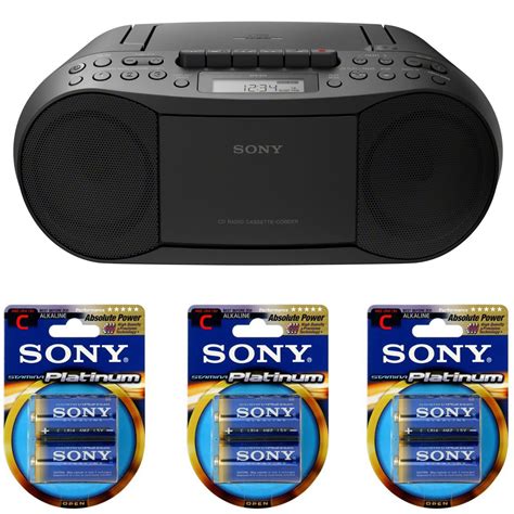sony stereo cdcassette boombox home audio radio black  batteries walmartcom walmartcom