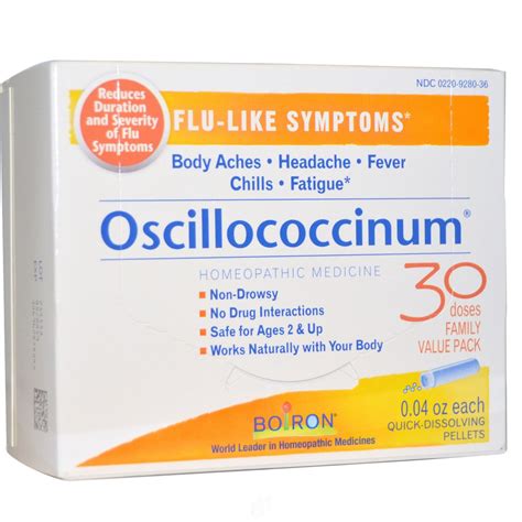 boiron oscillococcinum flu  symptom relief quick dissolving pellets