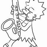 Simpson Lisa Simpsons Colorir Tocando Saxofone Saxophon Sassofono Suona Ausmalbild Imprimir Spielt Apaixonada Dibujar Tudodesenhos Mona Monalisa Bart Zu Stoffmalerei sketch template