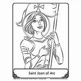 Coloring St Joan Arc Saint Saints Catholic Books Nicholas Pages Rosary Heavenly Friends Benedict Kids sketch template