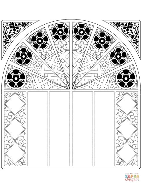 stained glass window coloring page  printable coloring pages