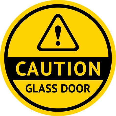 symbol caution glass door sticker vinyl business etsy