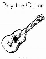 Coloring Guitar Pages Kids Popular sketch template