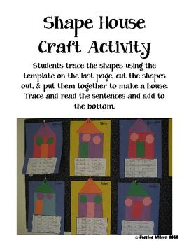 shape house craft activity  sparking  love  learning tpt