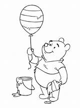 Pooh Winnie Coloring Easter Pages Printable Lineart Balloon sketch template