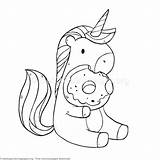 Unicorn Coloring Pages Donut Cute Eating Donuts Printable Animal Colorat Mermaid Easy Instant Cartoon Kids Adults Coloringbook Drawing Girls Getcoloringpages sketch template