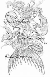 Siren Mermaids Anguilles Sirens sketch template