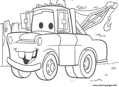 disney cars mater coloring page printable
