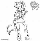Equestria Pony Little Coloring Pages Girls Jack Apple Printable Kids sketch template