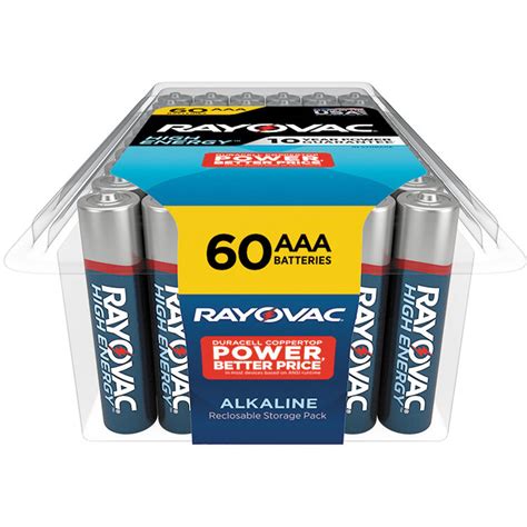 Rayovac High Energy Aaa Alkaline Batteries 60 Pack 824 60 Bandh
