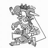 Muertos Dia Aztec sketch template