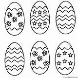 Easter Coloring Eggs Pages Bigactivities Egg Six sketch template