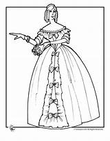 Coloring Victorian Pages Doll Woman Drawing Girls Dresses Printable Kids Era Colouring Ballgown Print Wishbone Women Kid Fashion Getcolorings Getdrawings sketch template