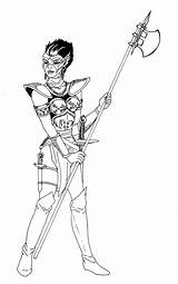 Talislanta Swordswoman sketch template