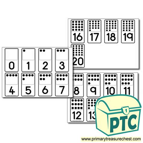 domino number cards primary treasure chest