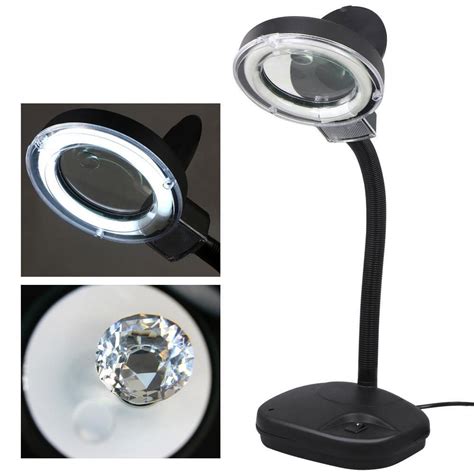 5x 10x Desk Table Magnifier Lamp Light Magnifying Glass Lens Buy