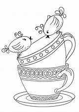 Coloring Pages Tea Printable Cup Adults Colouring Teapot Starbucks Teacup Set Templates Color Decorative Stanley Template Childhood Adult Getcolorings Buzzle sketch template