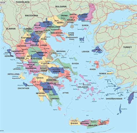 greece political map illustrator vector eps maps eps illustrator map vector world maps
