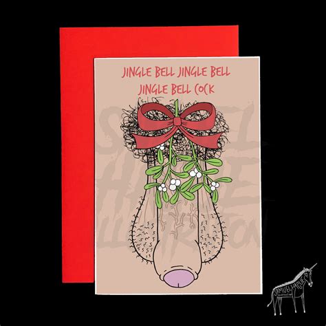 jingle bell cock christmas card samuel hague illustration