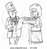 Doctor Coloring Scale Outline Woman Clipart Weighing Illustration Royalty Job Rf Bannykh Alex Regarding Notes sketch template