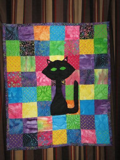 black cat quilt  seamssustainable  etsy  cat quilt quilts