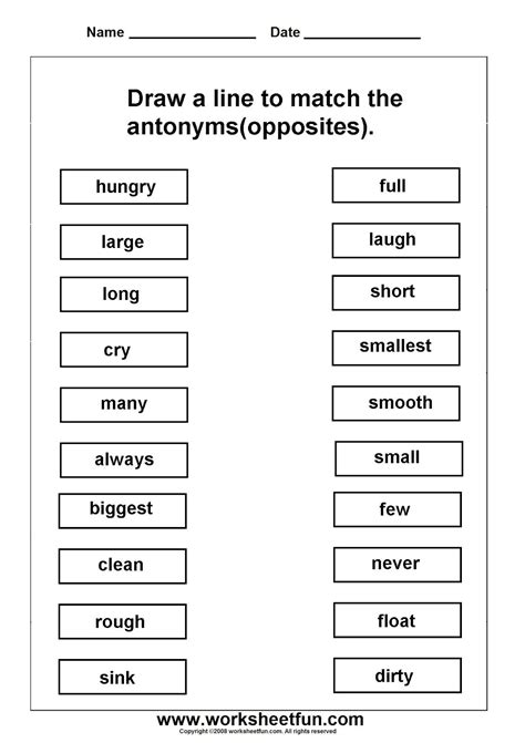 image result  antonyms worksheets  grade