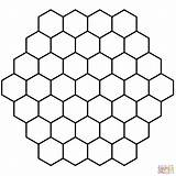 Honeycomb Hexagon Coloring Tessellation Pages Printable Bee Pattern Template Honey Patterns Comb Stencil Drawing Print Printables Hexagons Outline Colouring Designs sketch template