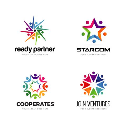 colorful community logo design set  vector art  vecteezy